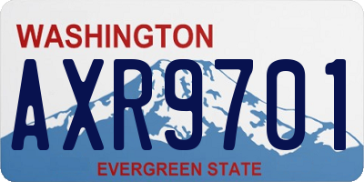 WA license plate AXR9701