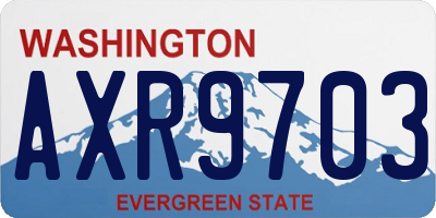 WA license plate AXR9703