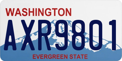 WA license plate AXR9801