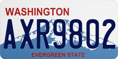 WA license plate AXR9802