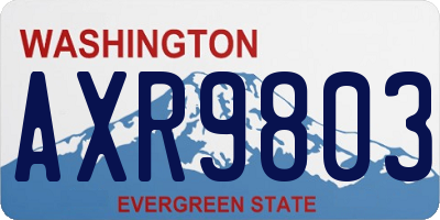 WA license plate AXR9803