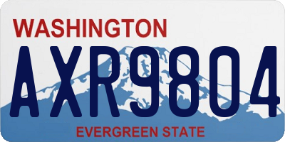 WA license plate AXR9804