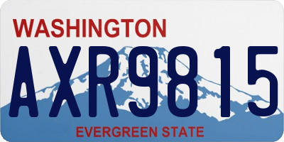 WA license plate AXR9815