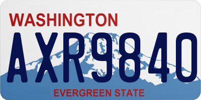 WA license plate AXR9840