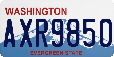 WA license plate AXR9850