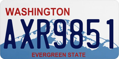 WA license plate AXR9851