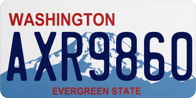 WA license plate AXR9860