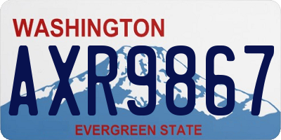 WA license plate AXR9867