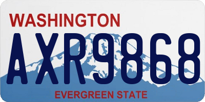 WA license plate AXR9868