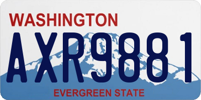 WA license plate AXR9881