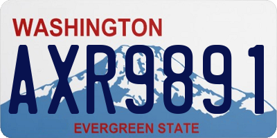 WA license plate AXR9891