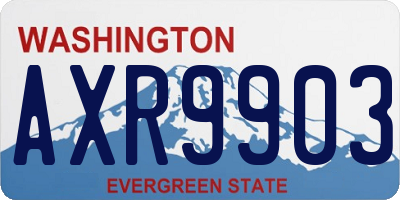 WA license plate AXR9903