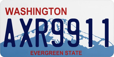 WA license plate AXR9911