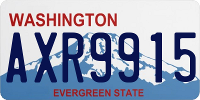 WA license plate AXR9915