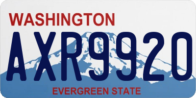 WA license plate AXR9920