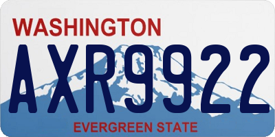 WA license plate AXR9922