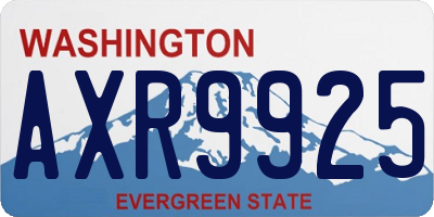 WA license plate AXR9925