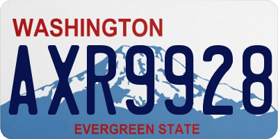 WA license plate AXR9928