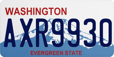 WA license plate AXR9930