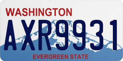 WA license plate AXR9931