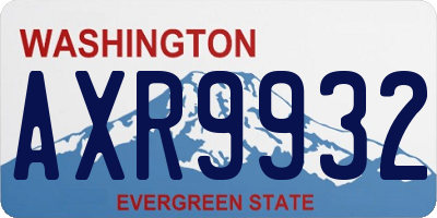 WA license plate AXR9932