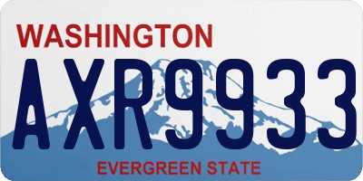 WA license plate AXR9933