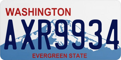 WA license plate AXR9934
