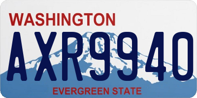WA license plate AXR9940