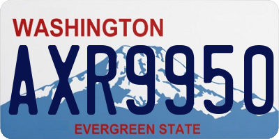 WA license plate AXR9950