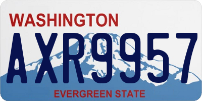 WA license plate AXR9957