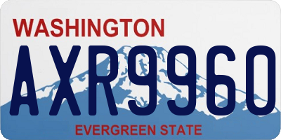 WA license plate AXR9960
