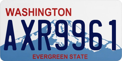 WA license plate AXR9961