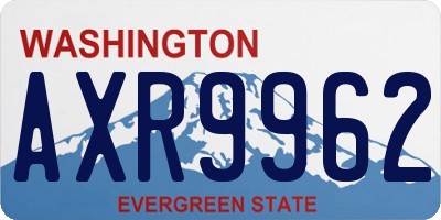 WA license plate AXR9962