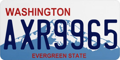WA license plate AXR9965