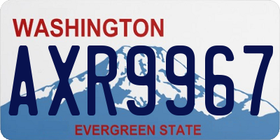 WA license plate AXR9967