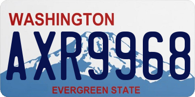 WA license plate AXR9968