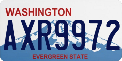WA license plate AXR9972