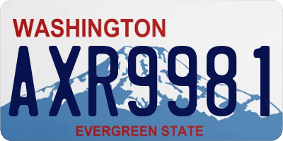 WA license plate AXR9981