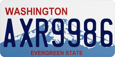 WA license plate AXR9986
