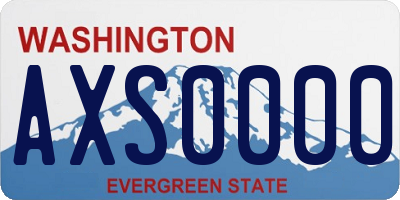 WA license plate AXS0000