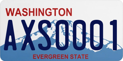 WA license plate AXS0001