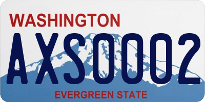 WA license plate AXS0002