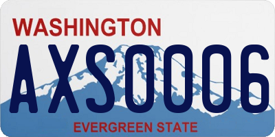 WA license plate AXS0006