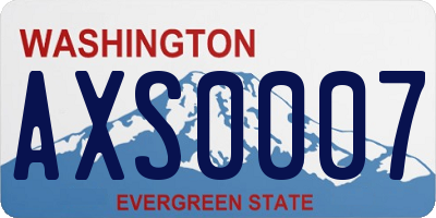 WA license plate AXS0007