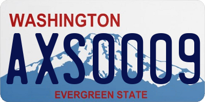 WA license plate AXS0009