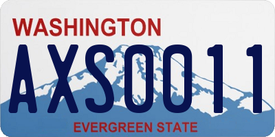 WA license plate AXS0011