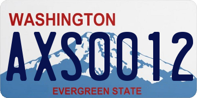 WA license plate AXS0012