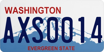 WA license plate AXS0014