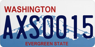 WA license plate AXS0015