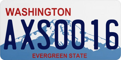 WA license plate AXS0016